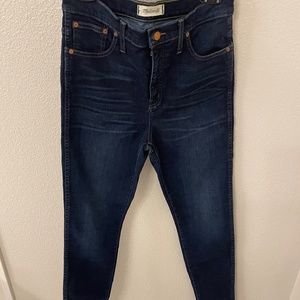 MADEWELL NEW! 10” High Rise Skinny Dark Wash Size 30